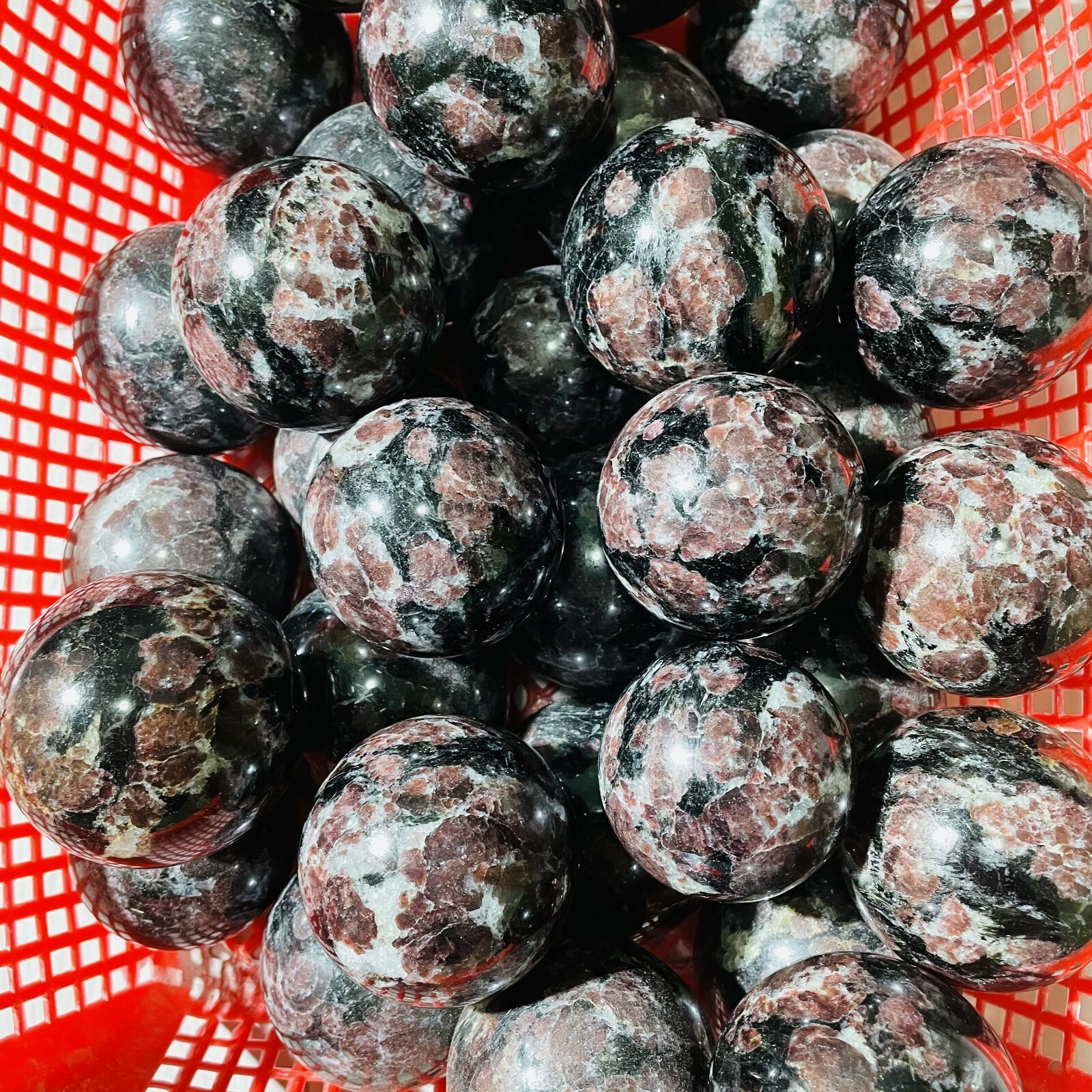 300-400g Natural Garnet Fireworks Stone Quartz Crystal Sphere Ball Specimen