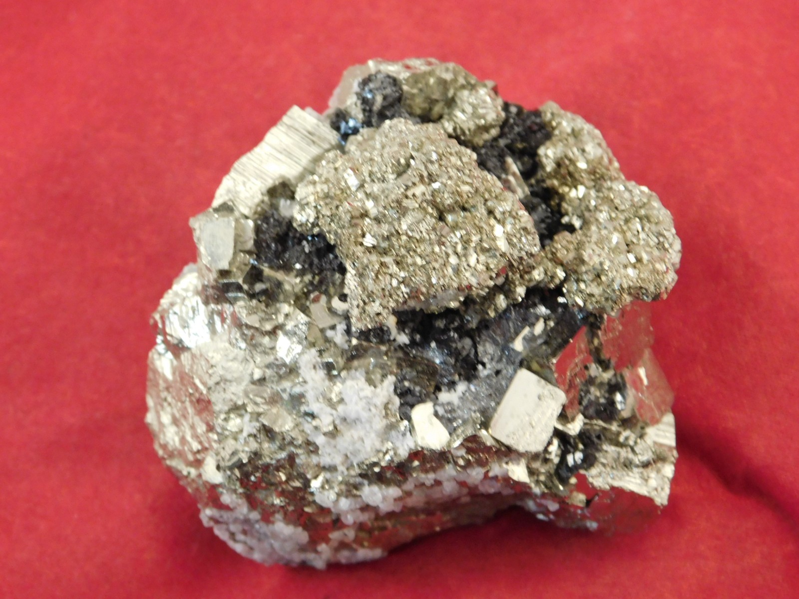 Larger! PYRITE CUBE Cluster with Sphalerite 100% Natural From Peru 289gr