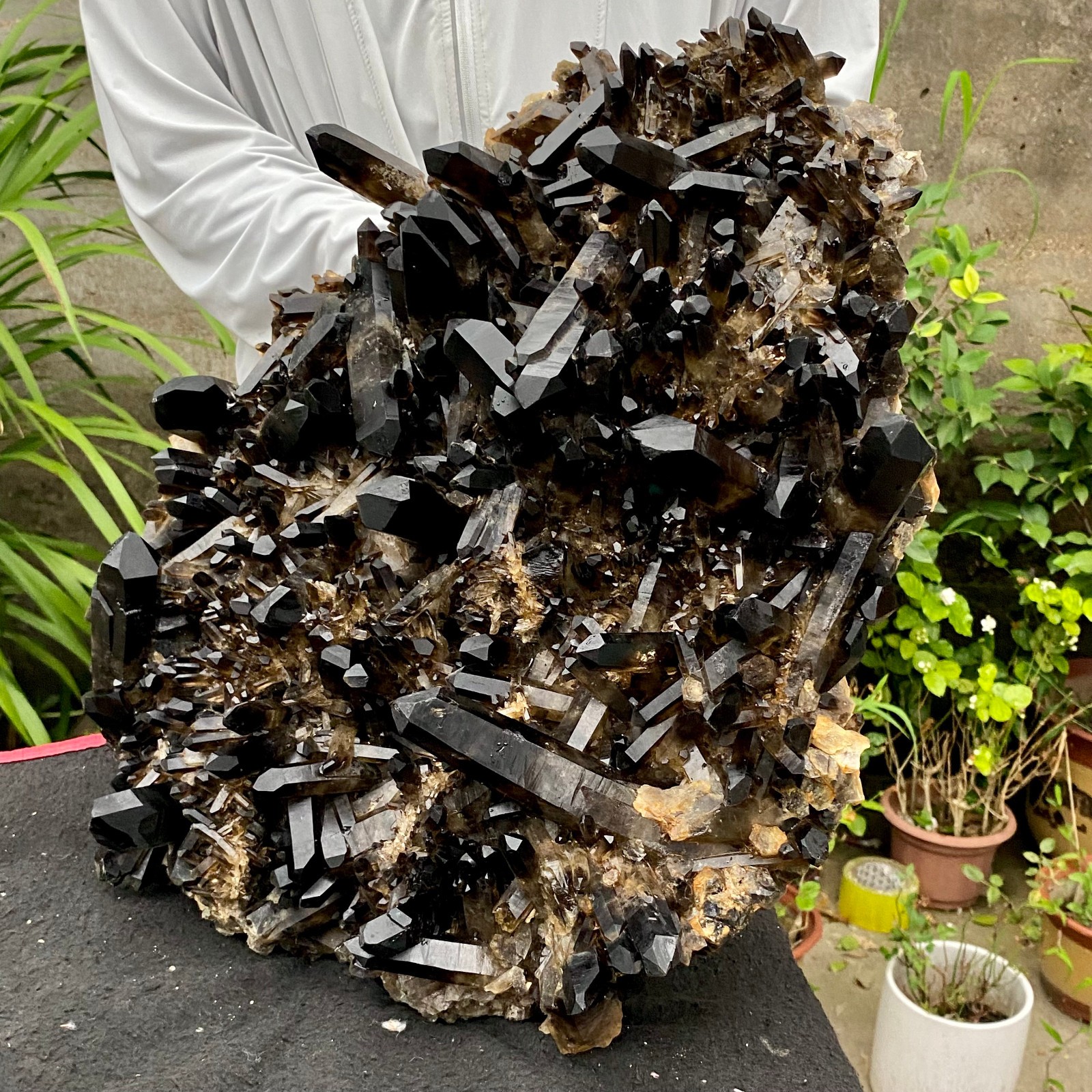29.32LB Large Natural Smoky Black Quartz Cluster Crystal raw Specimen Healing