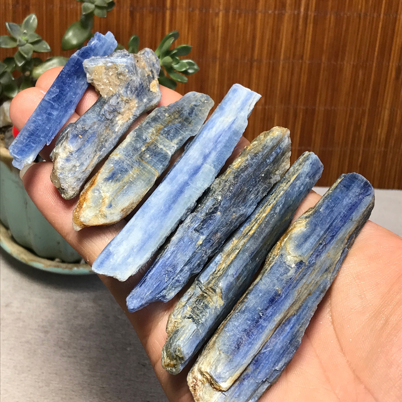 7Pcs NATURAL Blue Kyanite gemstone crystal rough mineral Specimen 155g A6924