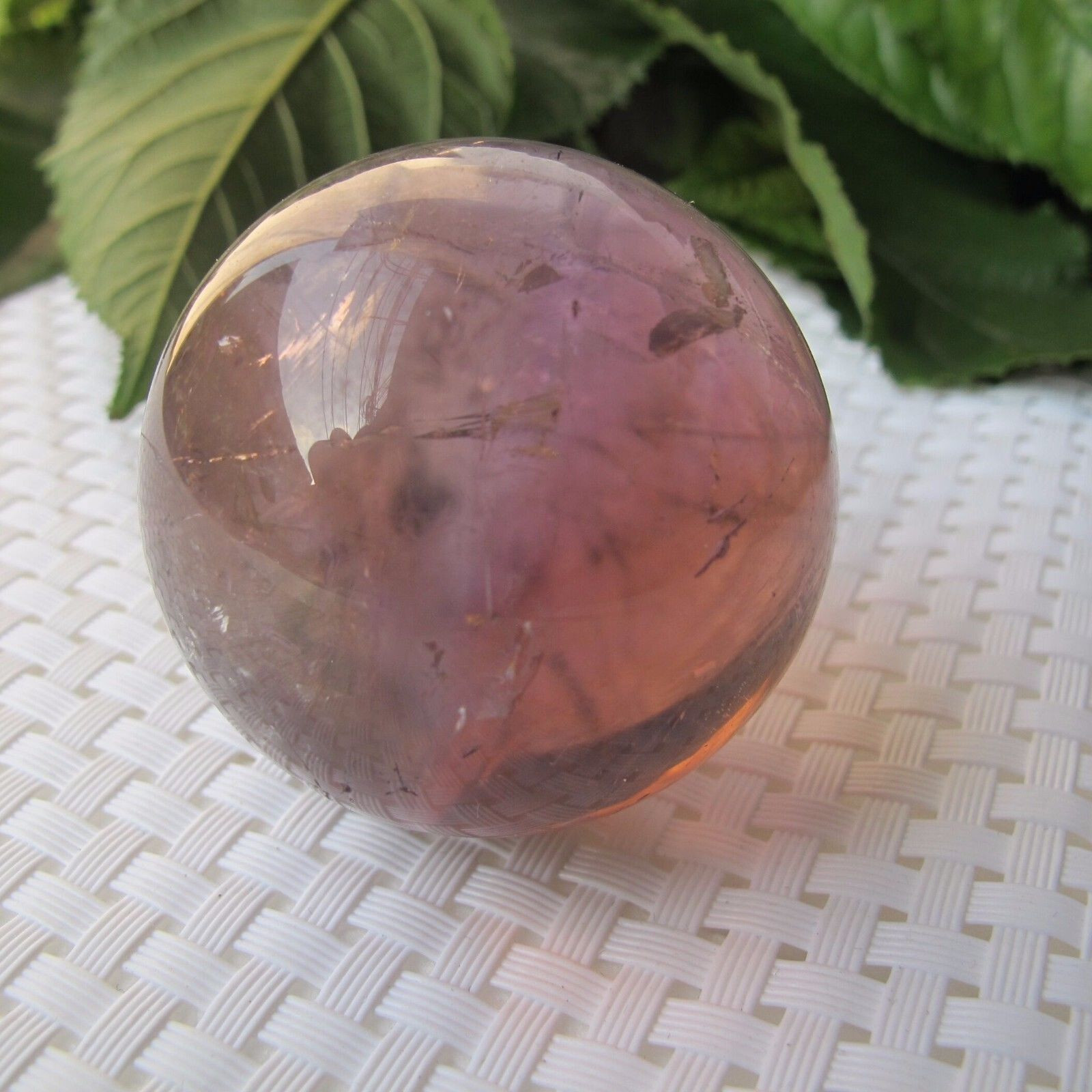 Marvelous Rare Natural Bolivian Ametrine Crystal Sphere Ball 42mm 108g