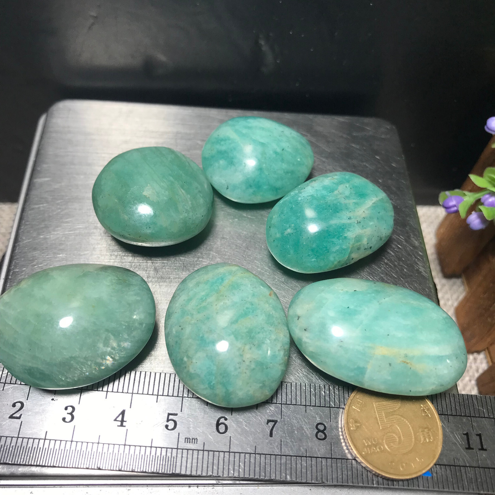 1000g 60pcs Natural Amazon Tianhe Stone Polished crystal Energy Healing