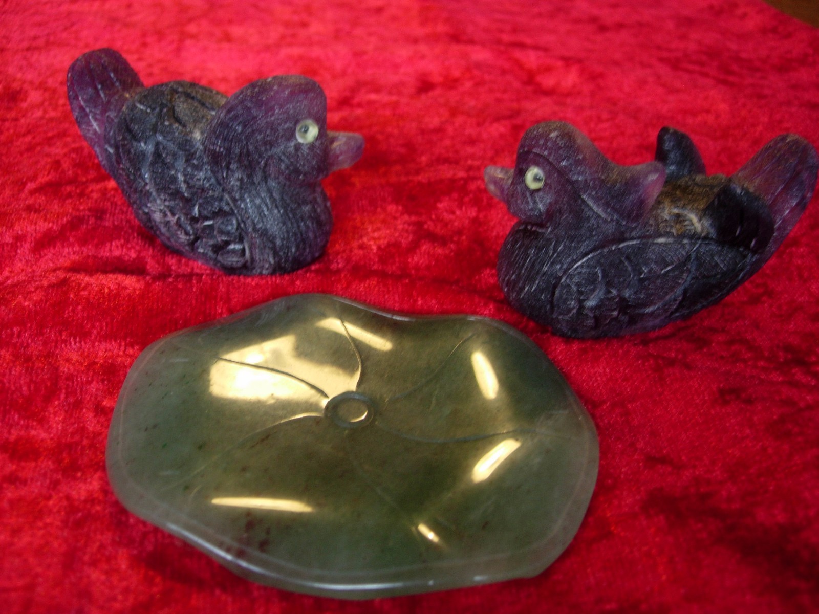 rainbow fluorite love bird carvings lb02