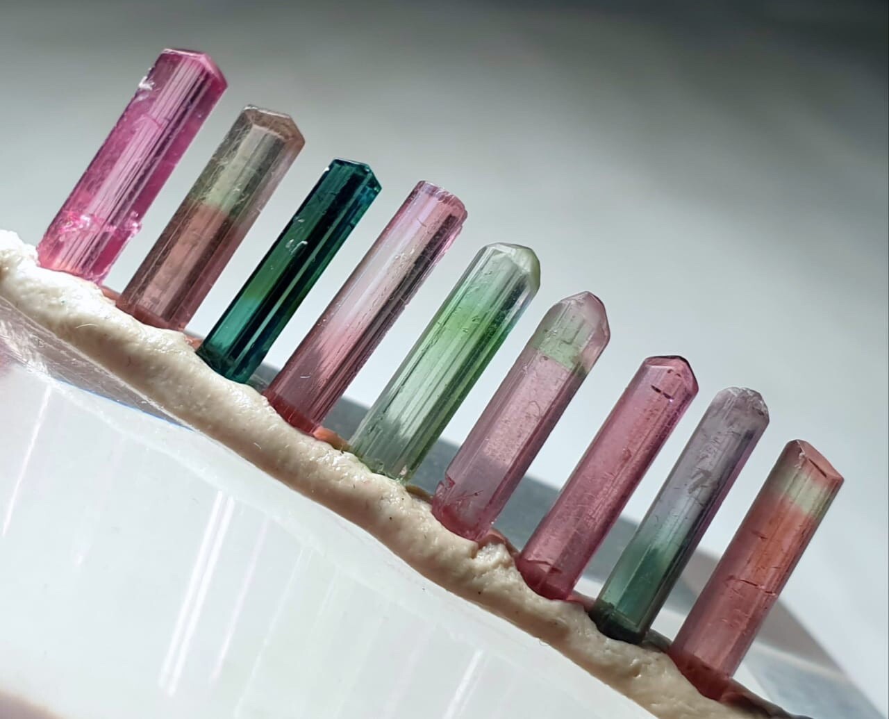 An Outstanding Multiple Paprok Terminated Tourmaline Crystals From Afghanistan