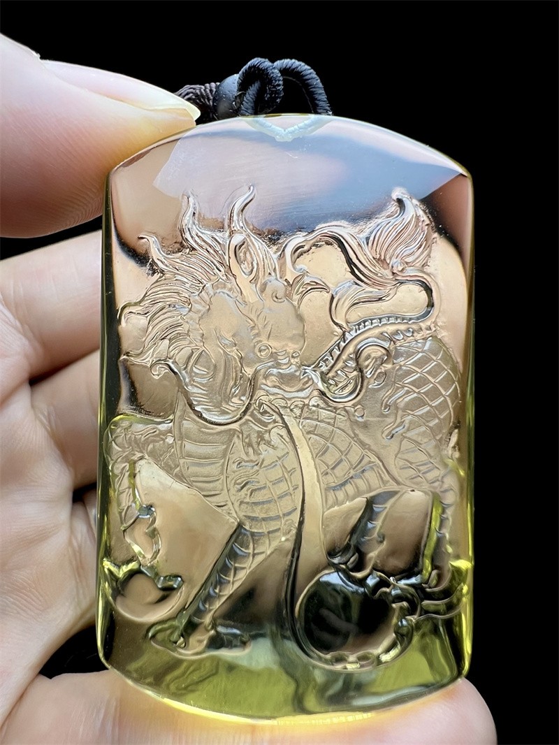 56.5/34.5/17mm Top Natural Citrine Quartz Carved Crystal Pendant Skull Healing