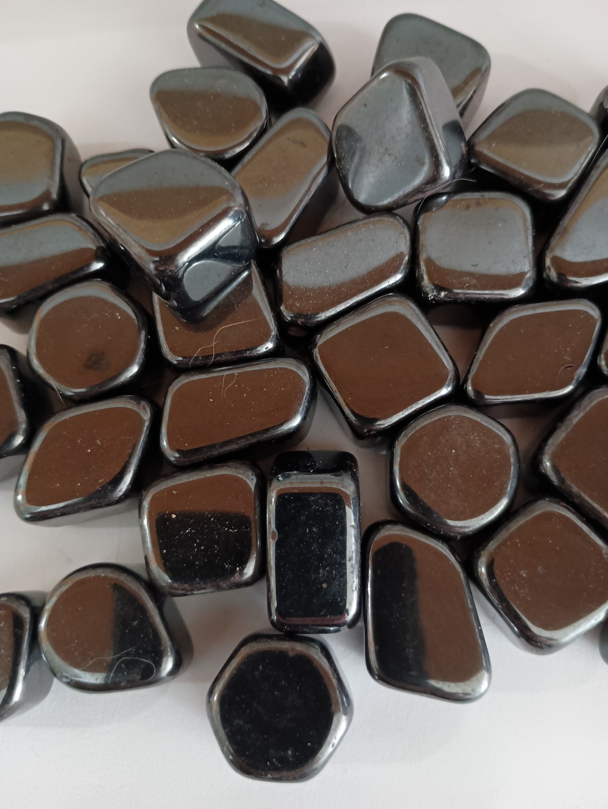 Tumbled Black Hematite Shapes 1 Pound, Assorted Non Magnetic