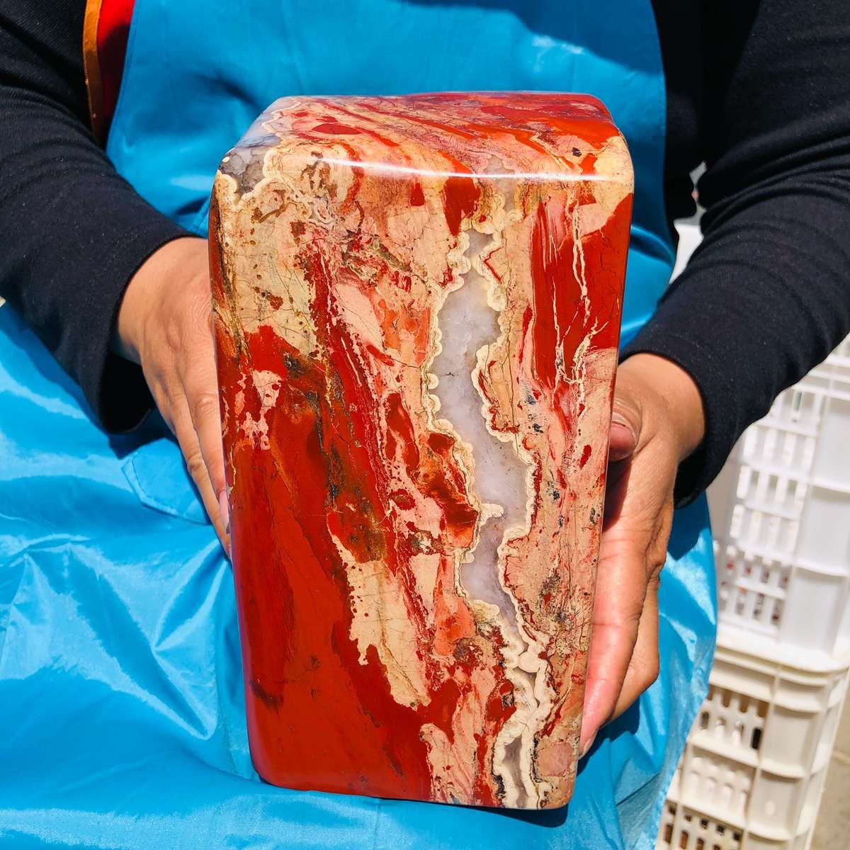 18.06LB Large Natural Red Jasper ore standard Quartz Crystal Healing Sample 4425