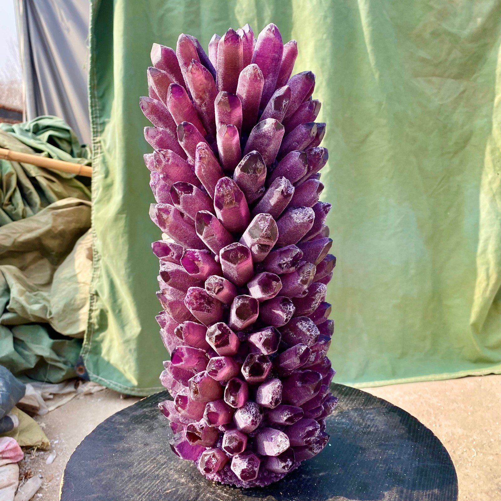 27.8LB New Find purple PhantomQuartz Crystal Cluster MineralSpecimen