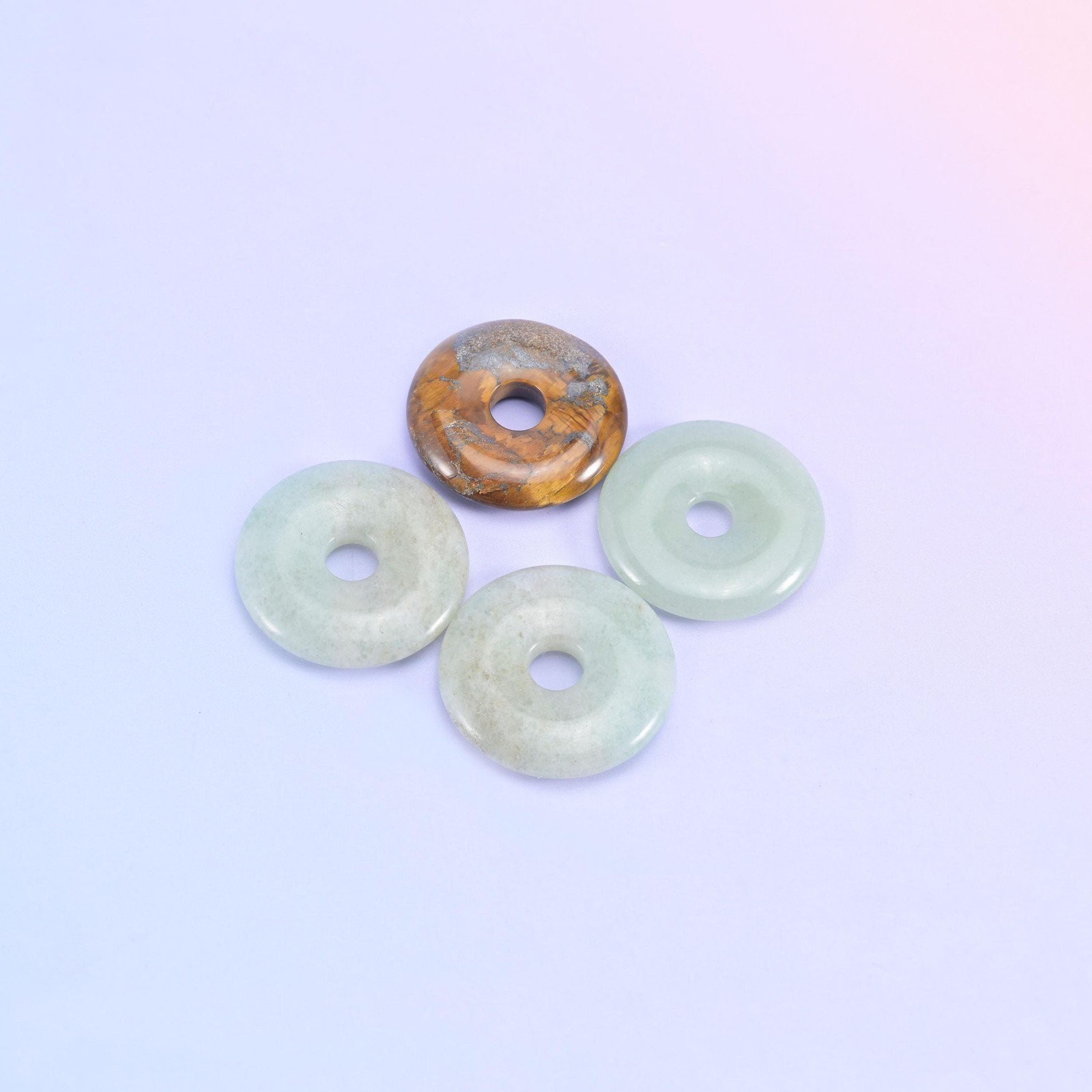 30mm Polished Crystal Donuts DIY Pendant Jewelry Pocket Stone