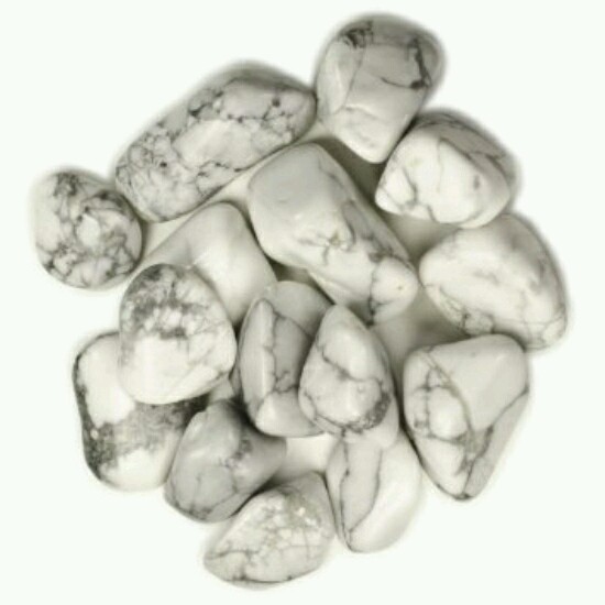 1/4 lb Tumbled White Howlite Turquoise Gemstone Crystals 30-50 Stones Specimens