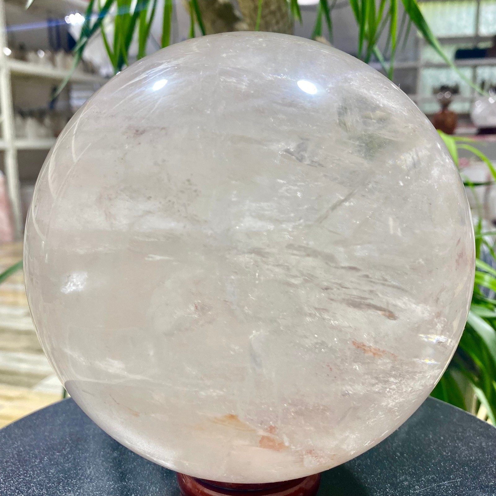 9.76LB white crystal transparent quartz crystal ball Reiki repair