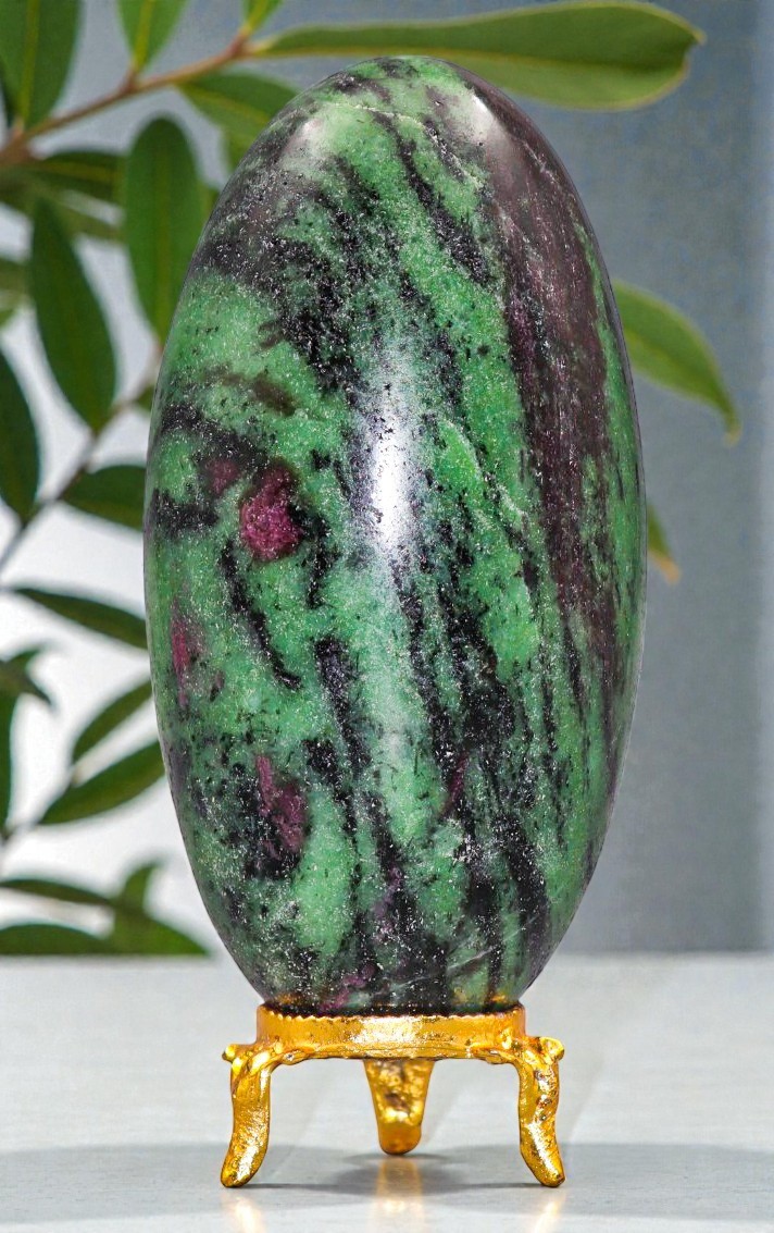 Green RUBY ZOISITE Crystal Anyolite Healing Reiki Energy Gemstone Lingam 105mm