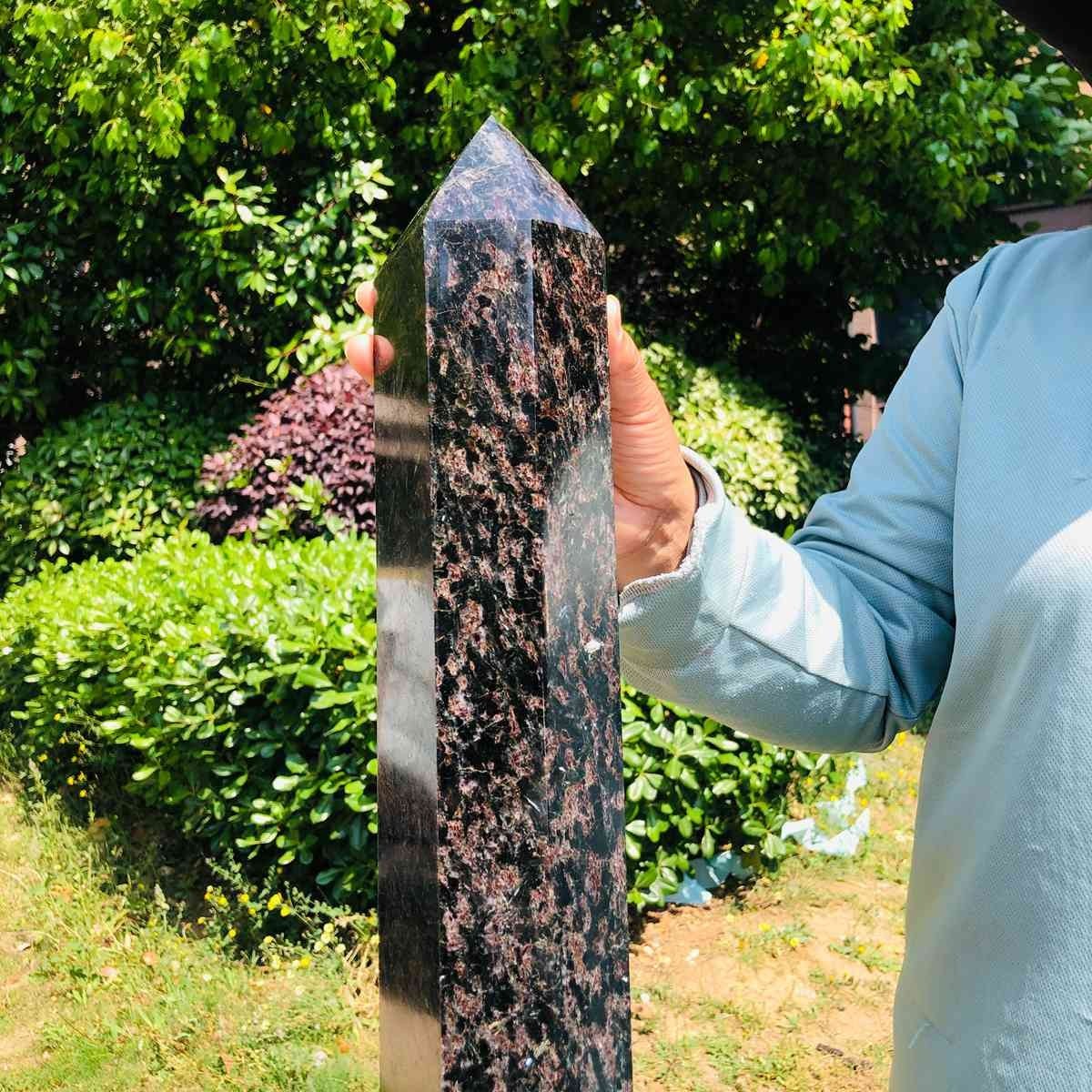 16.85LB Natural Fireworks Stone Obelisk Quartz Tower Crystal Wand Point Healing