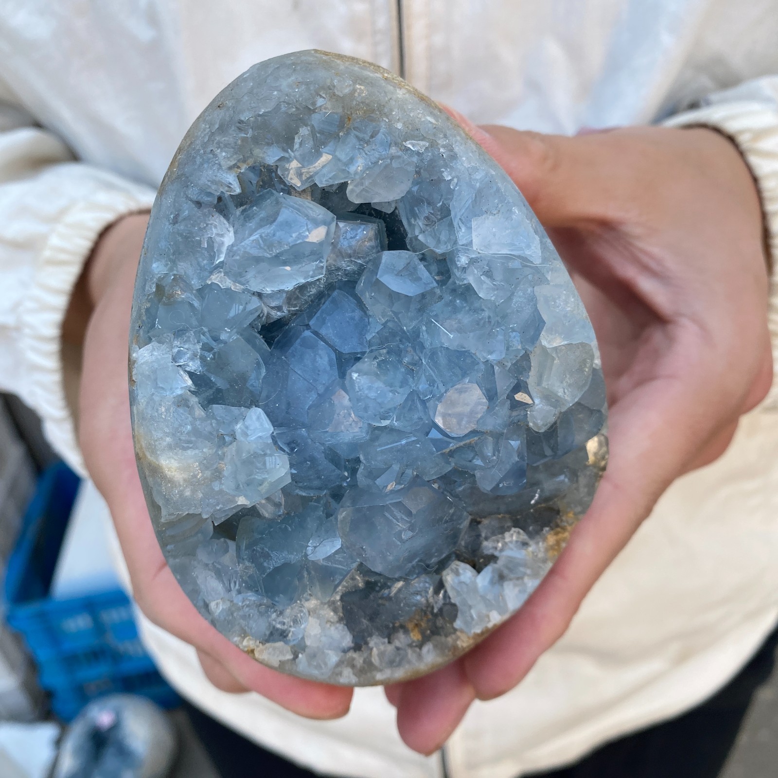 2.8LB Celestite Cluster Blue Geode Crystal Rock Yoga Meditation Reiki Decor