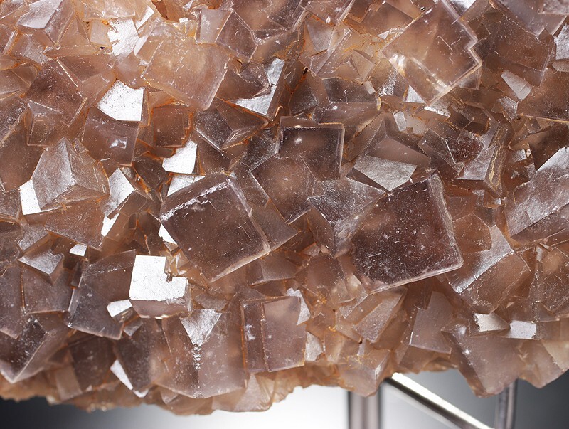 RARE GEMMY YELLOW FLUORITE W/ GREY PHANTOMS Cube CLUSTER FLOWER, AnHui China