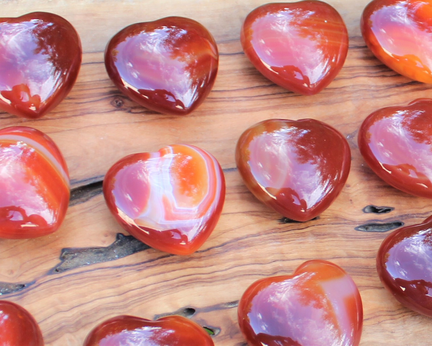 Carnelian Heart Stone: LARGE 1.5 – 1.75″ (Crystal Gemstone Heart, Palm Stone)