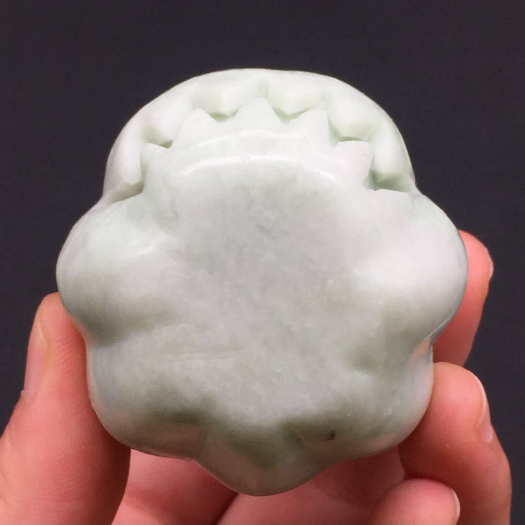 Natural LuShan Jade Crystal Carved Pumpkin Halloween Decoration Healing 1PC