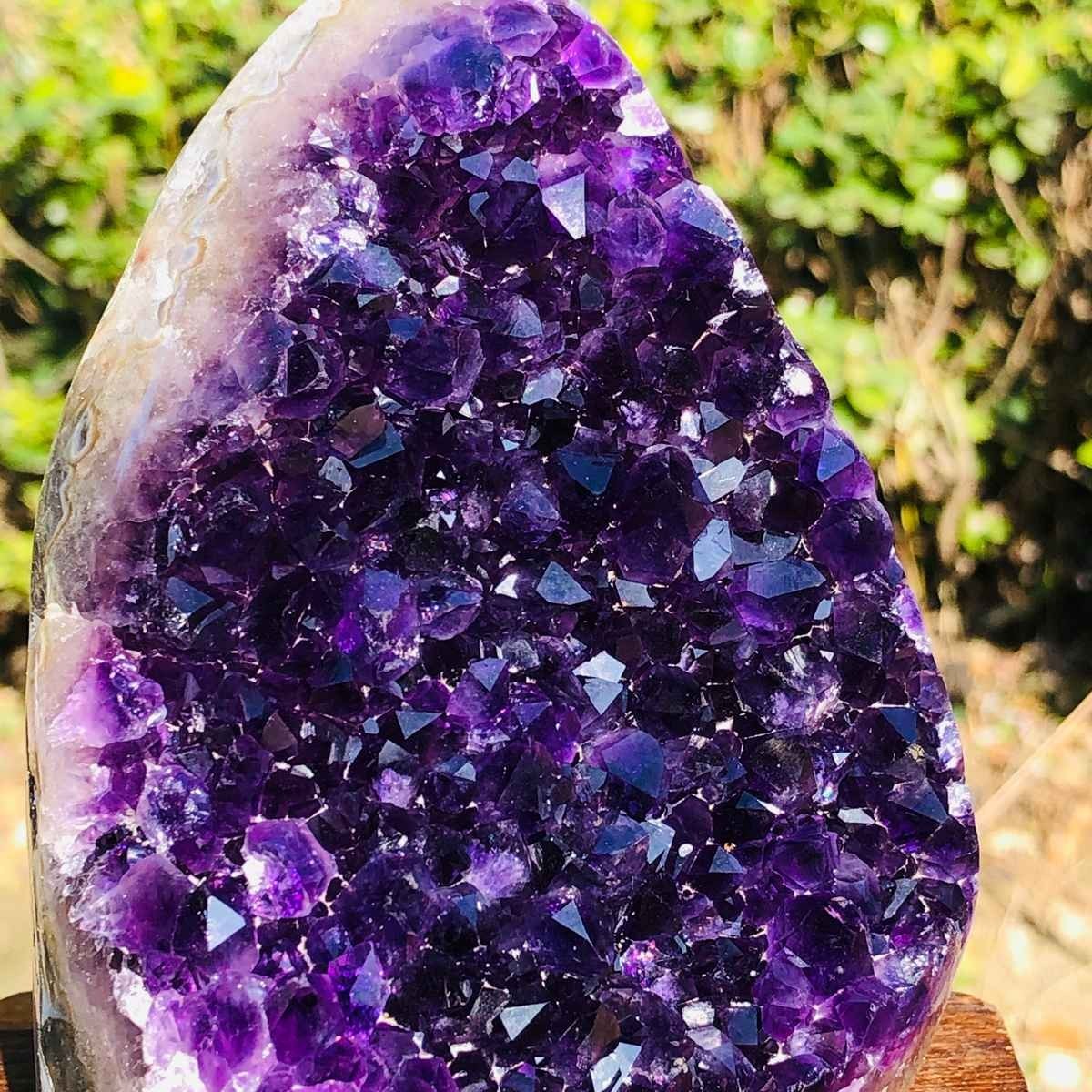2piece Natural Crystal Amethyst Geode Wealth Attraction Collection 1.12+1.15kg