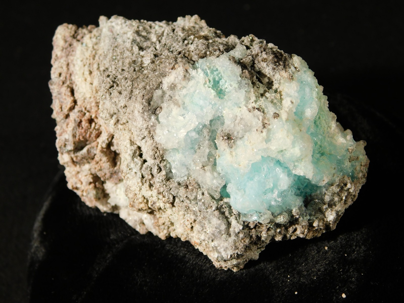 Light BLUE! CHRYSOCOLLA Cluster with Translucent Druzy Quartz Mexico 195gr