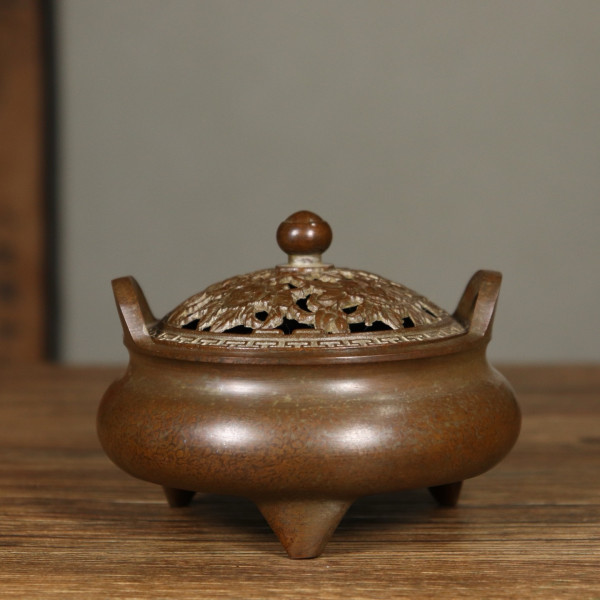 750g Ancient Chines Handcrafted.Brass Exquisite Aromatherapy Stove gift a