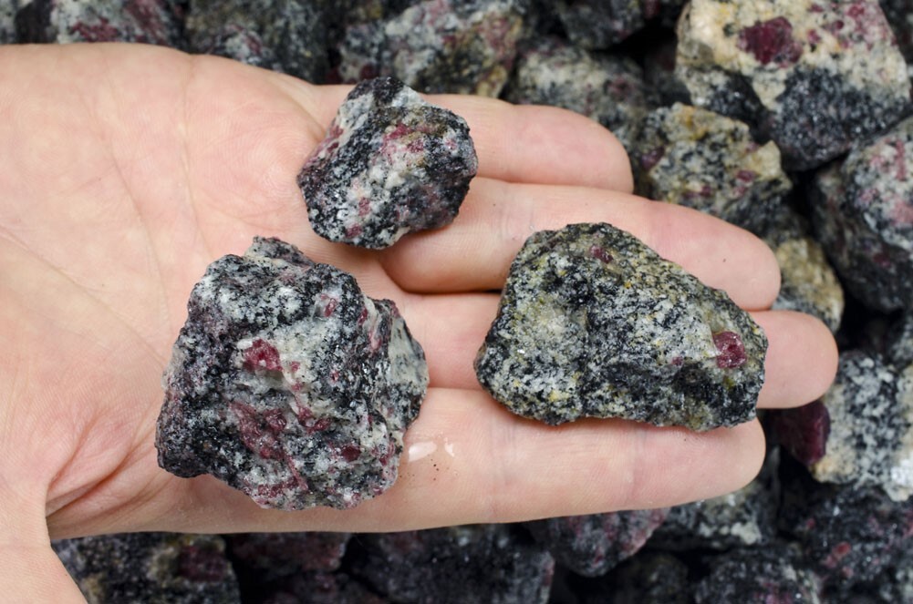1/2 lb Ruby in Matrix Rough Stones – Natural Crystal Mineral Rock Tumbling
