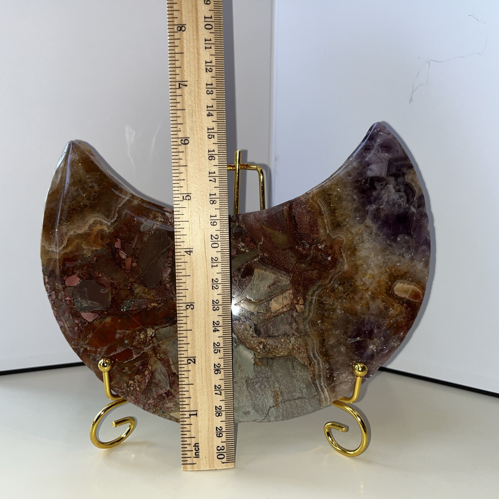 Amethyst Mixed Material Moon With Stand