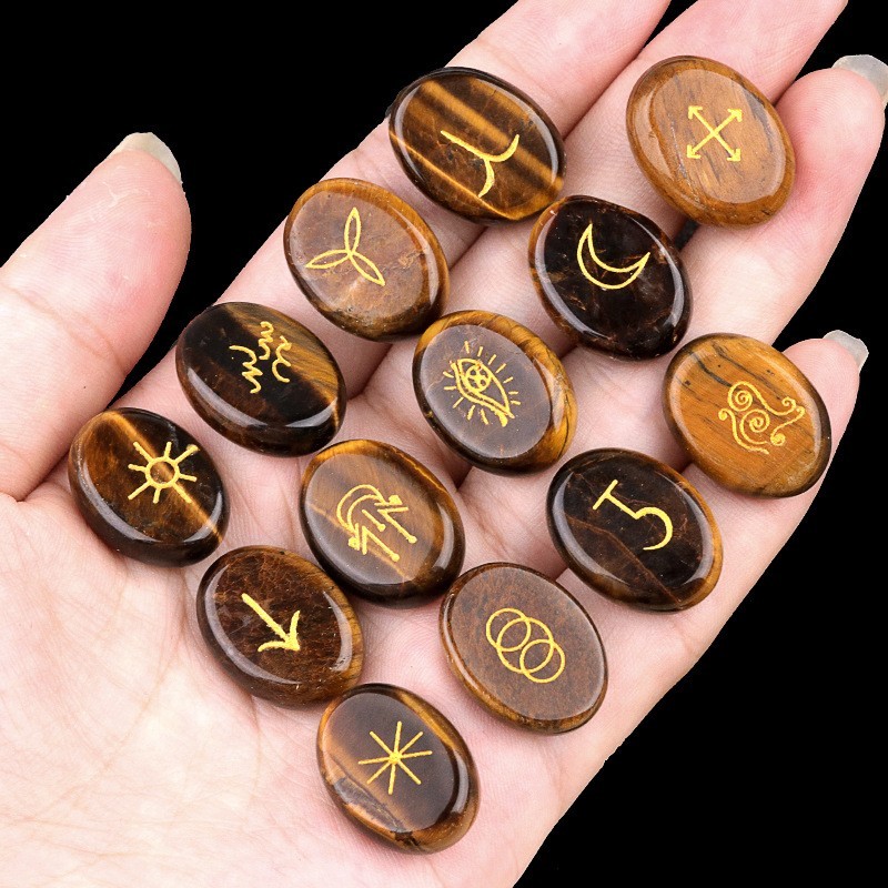 13 pcs Bohemian Witch Rune Set Niluane Rune Home Decor Ornaments for Divination