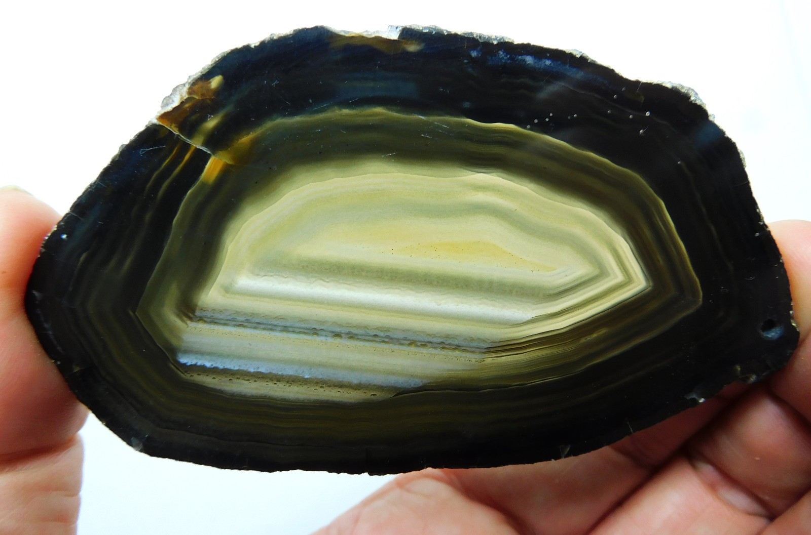 Mexican Agate with Hole For Hanging Polished Natural Stone Specimen