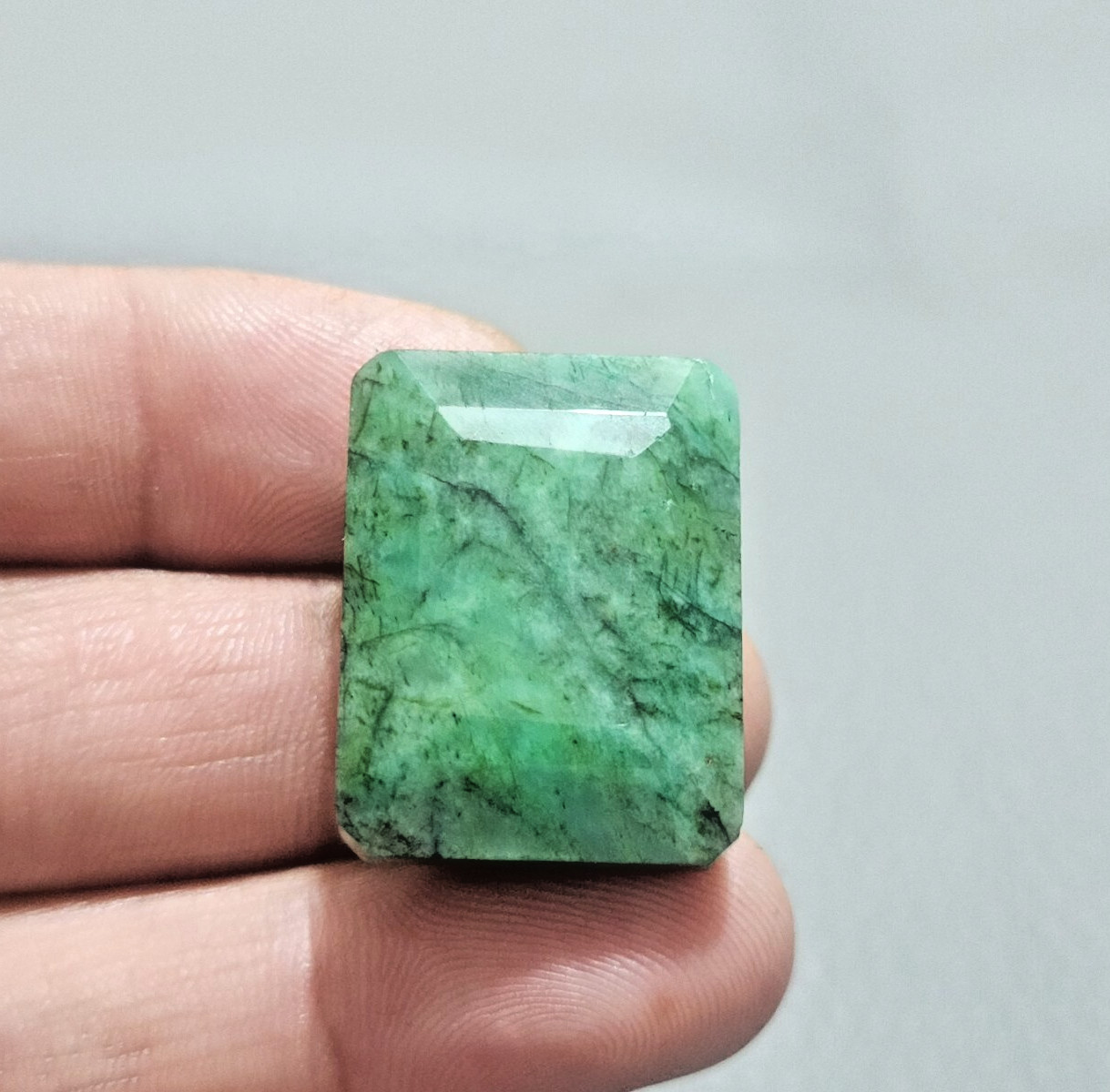 Good Quality Green Brazilian Emerald Faceted Emerald Cut Loose Gemstone 74 Crt