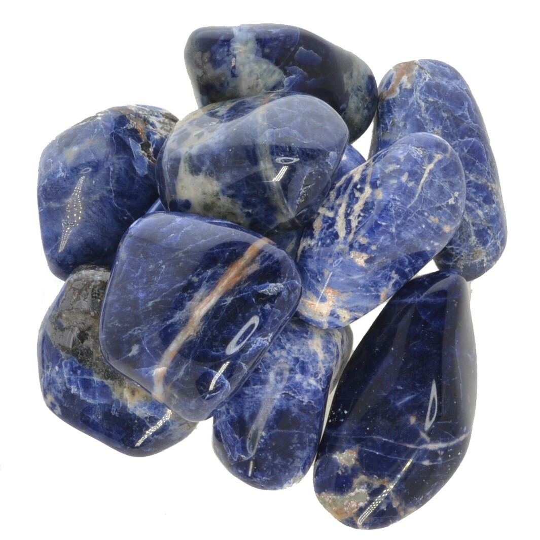 1 lb Sodalite Tumbled Stones – Grade 1 – XLarge – 1.75″ to 2″ Avg.