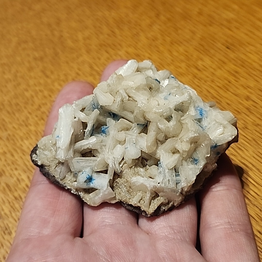 Cavansite crystals on Stillbite – India – Old Stock (91 Grams)