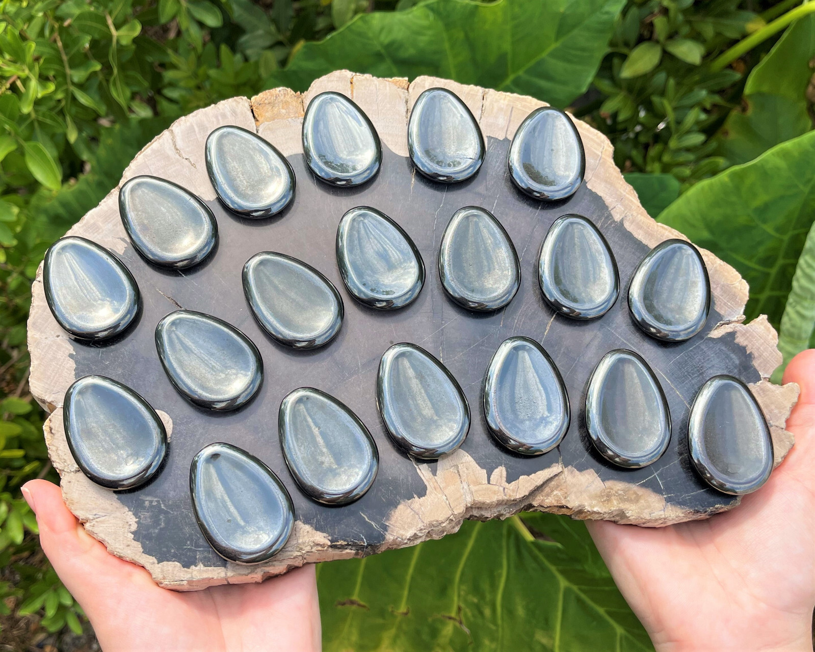 Triple Protection Worry Stone Set – Gold Tiger Eye, Black Obsidian & Hematite