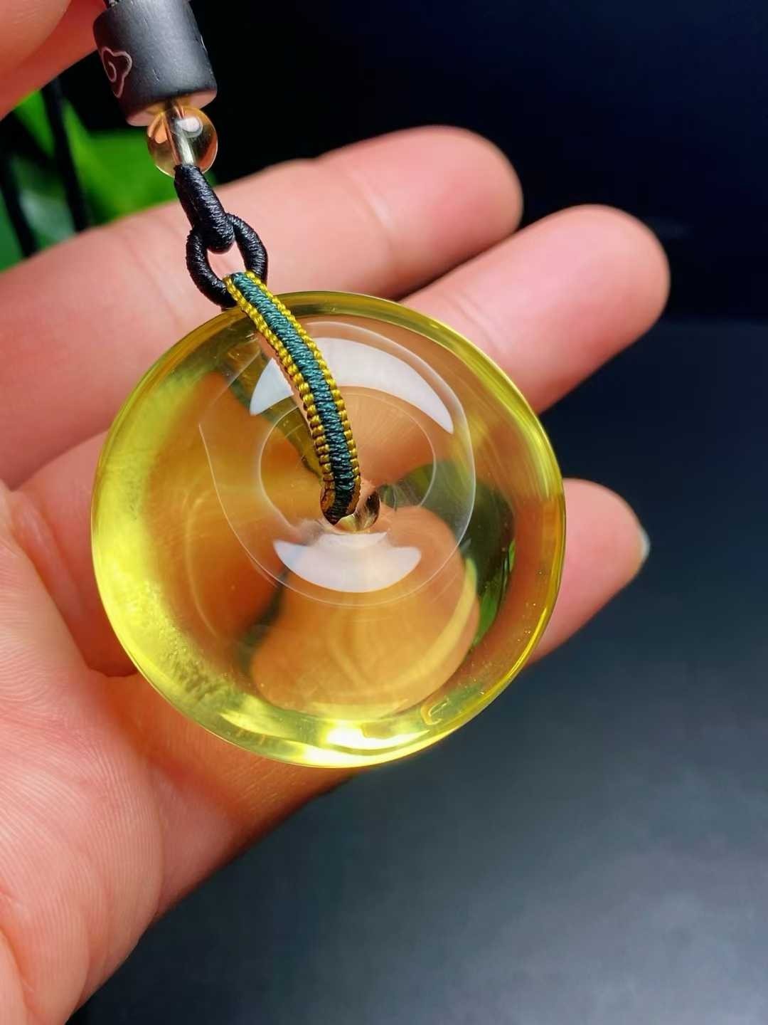 Genuine Natural Natural Yellow Citrine Quartz Pendant AAAAA