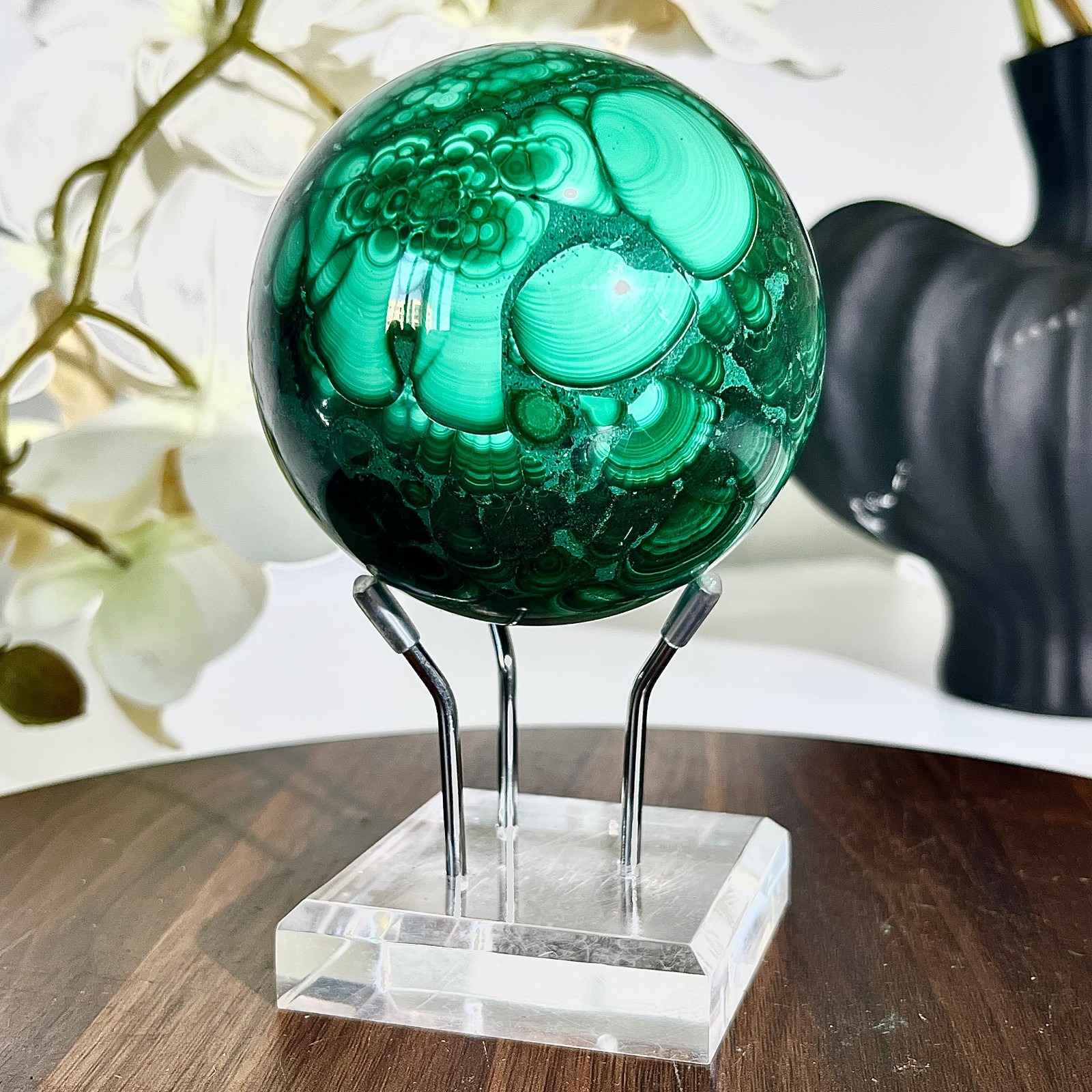 2.24LB Natural Peacock’s eye Crystal Polishing Stone ball Healing
