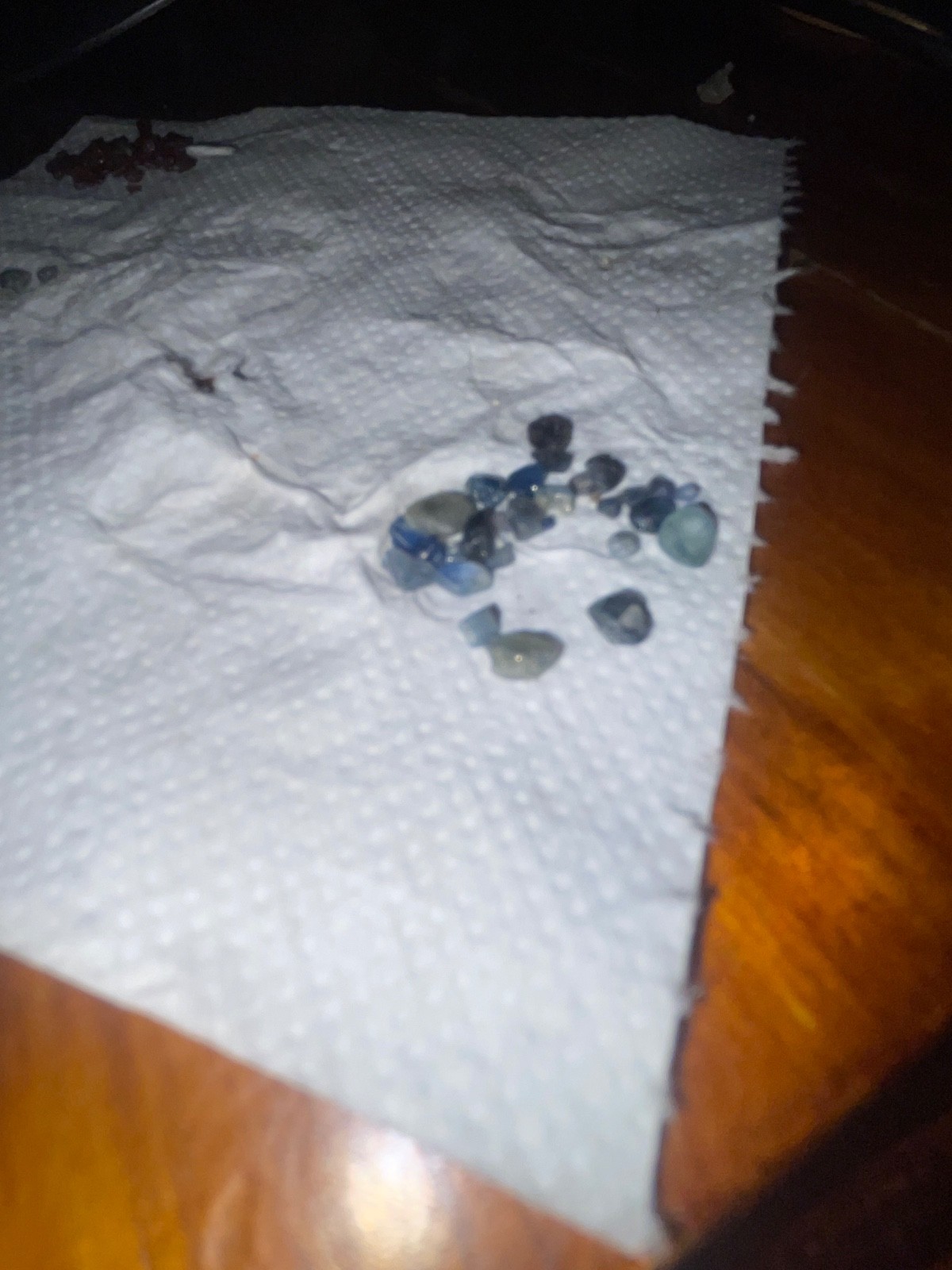 Tasmanian blue sapphires, mixed grade of colours from weld river