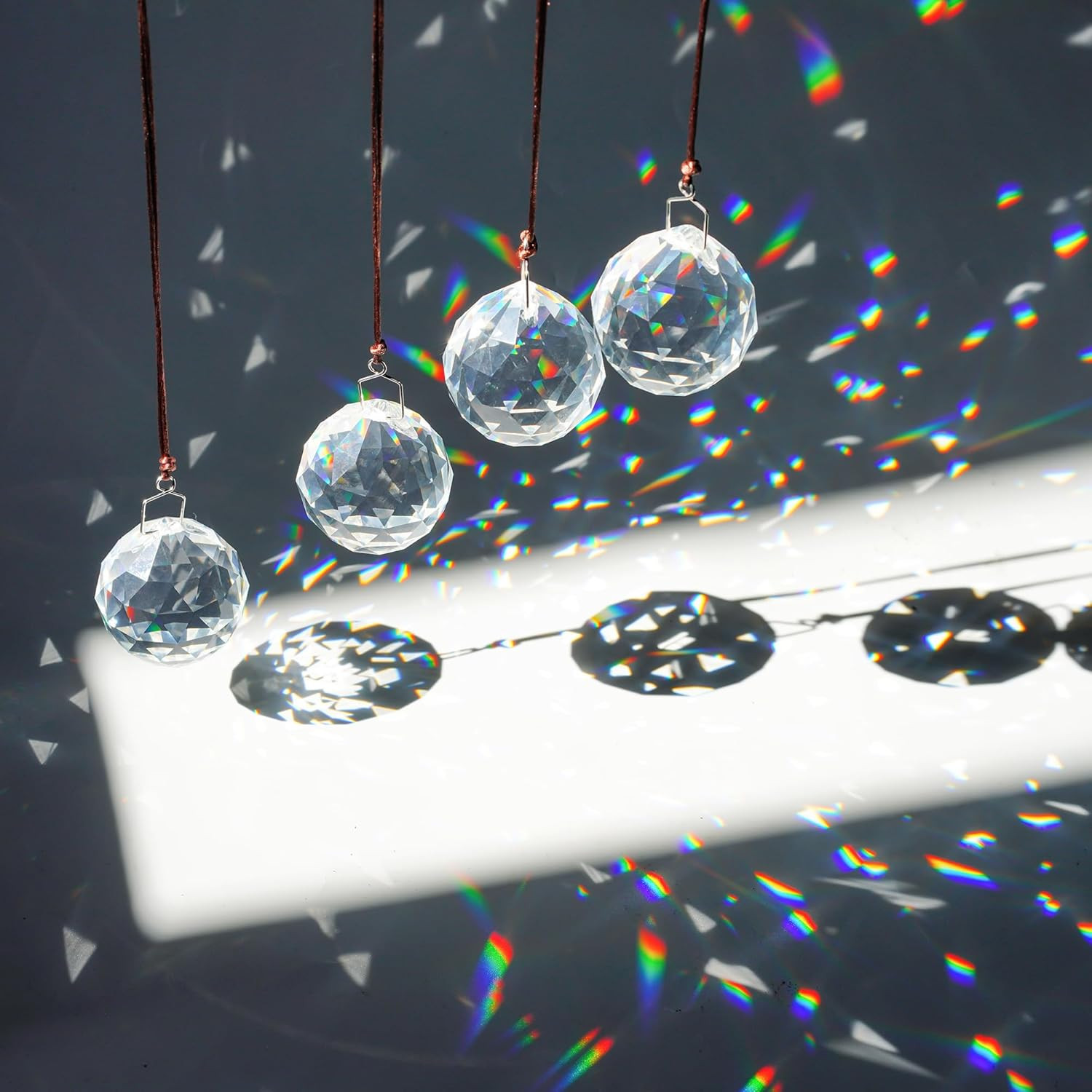 48Pcs Clear Faceted Crystal Ball Prism 1.2″/30Mm Glass Prism Sun Shine Catcher R