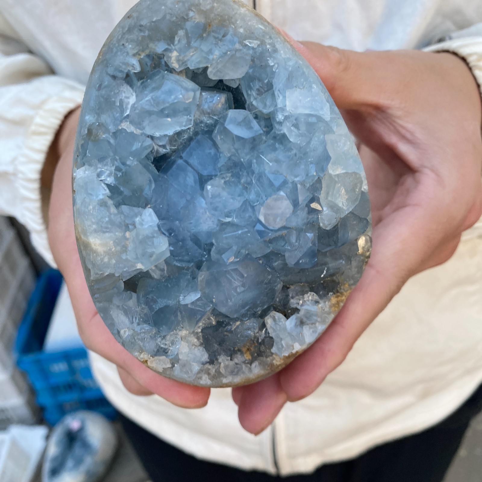 2.8LB Celestite Cluster Blue Geode Crystal Rock Yoga Meditation Reiki Decor