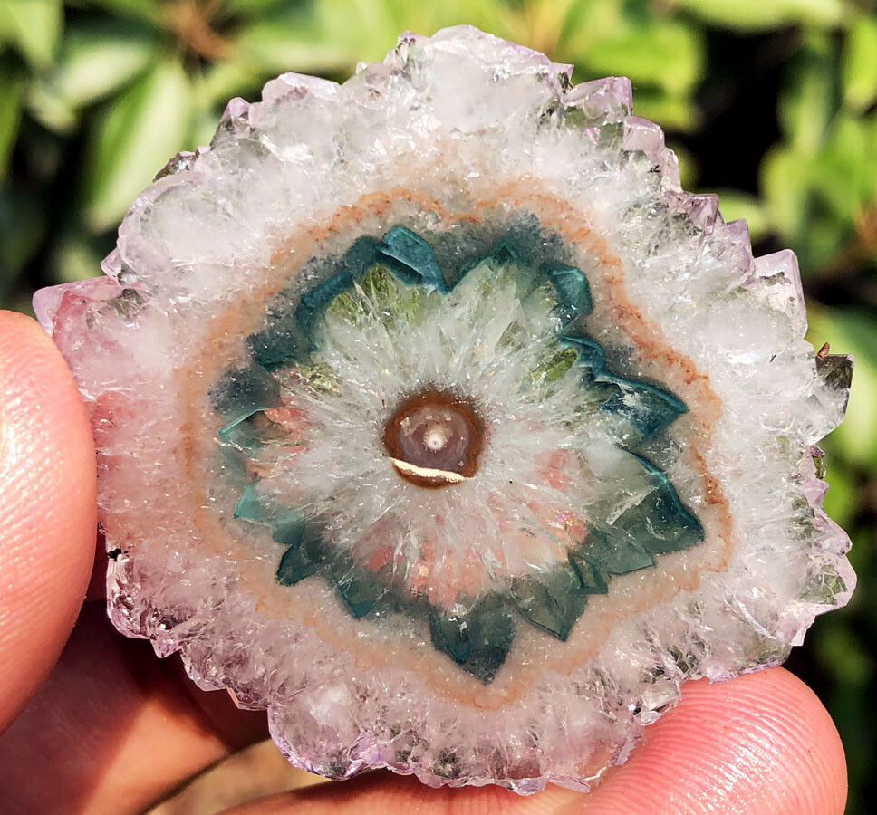141CT WOW! Boutique Natural Trapiche Star Green Amethyst Flower Specimen ip1375