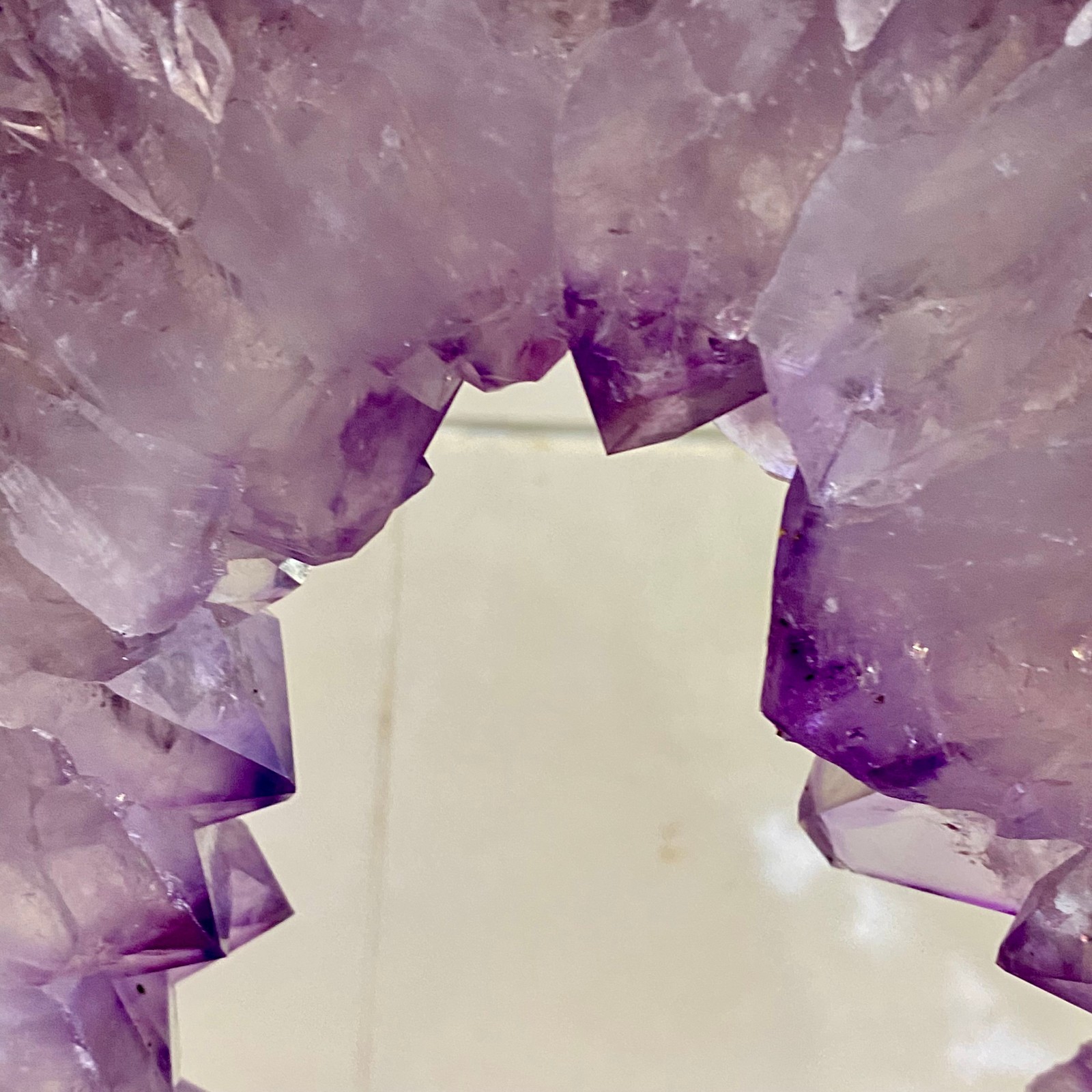 8.04LB Natural Amethyst Cave Crystal Slice Crescent shaped Hand Cut Repai