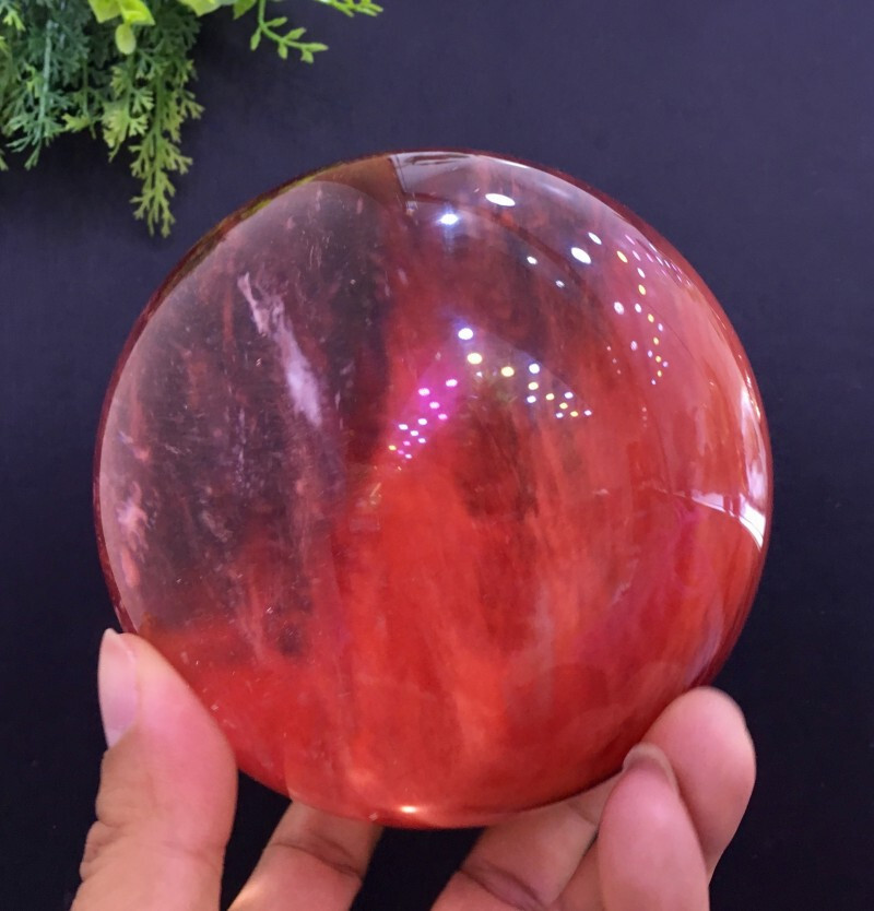 118mm 2.1kg Red Cherry Quartz Sphere Ball Fortune For Meditation,Home Decor,Gift