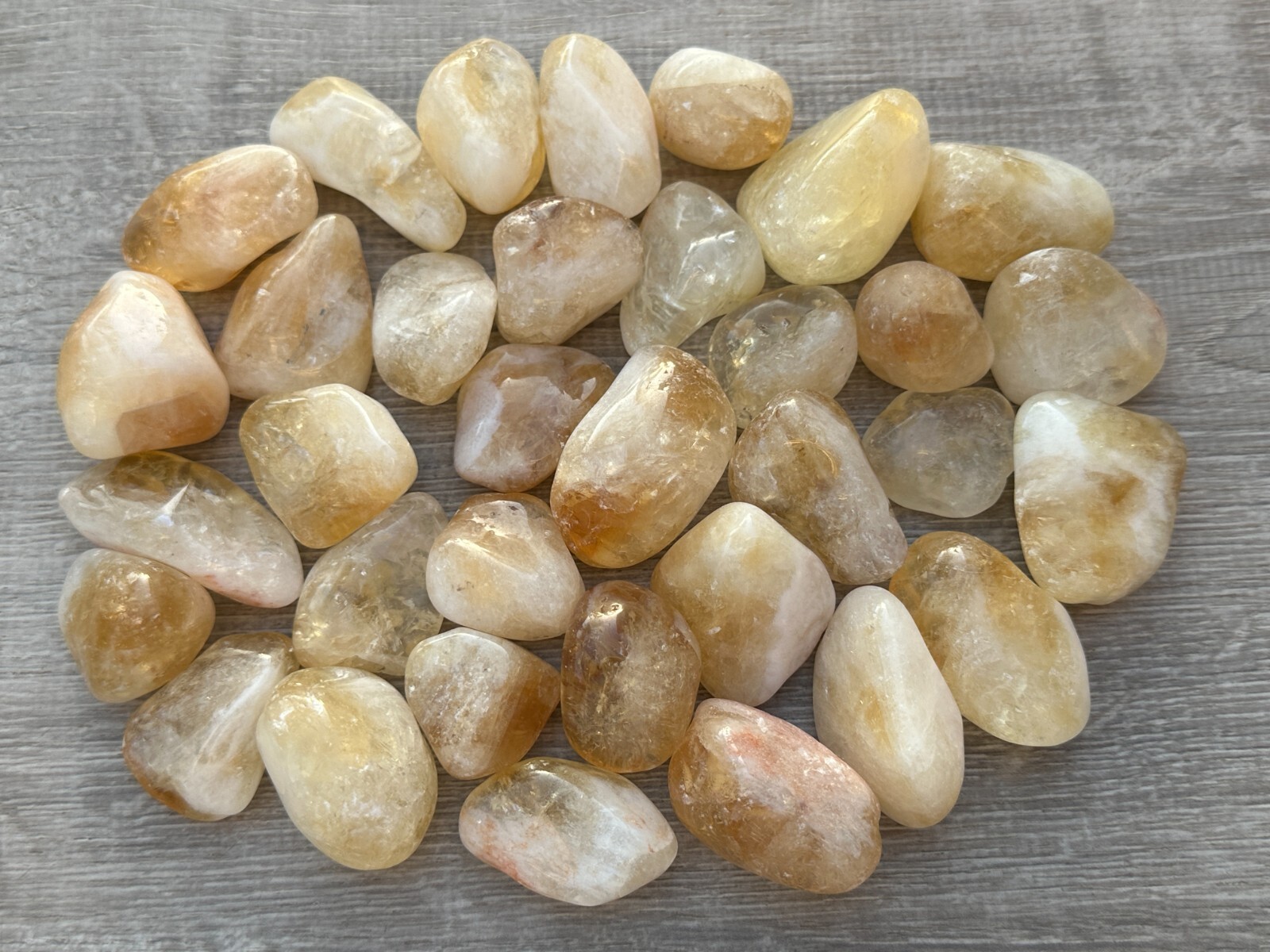 Grade A++ Citrine Pebble, 1.25-2 Inch Large Tumbled Citrine Stones,Wholesale Lot