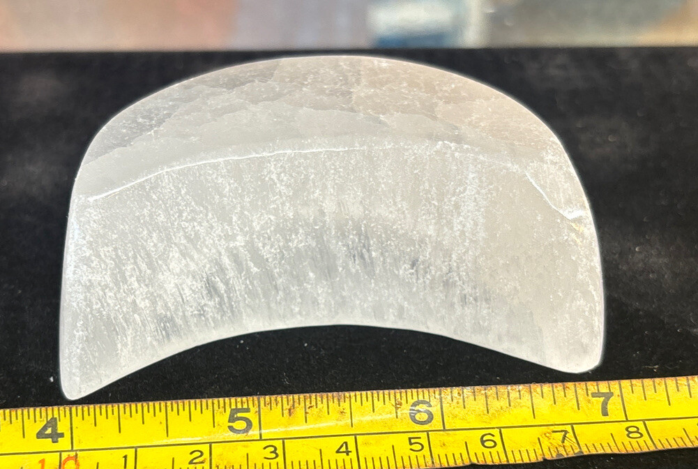 3 inch selenite moon shaped bowl