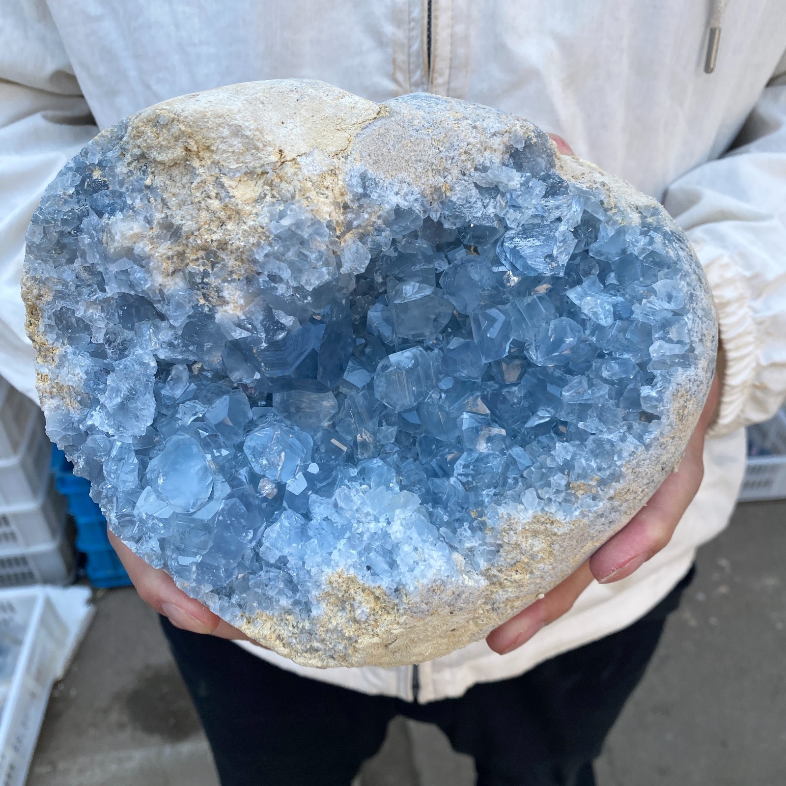 9.8LB Celestite Cluster Blue Geode Crystal Rock Yoga Meditation Reiki Decor