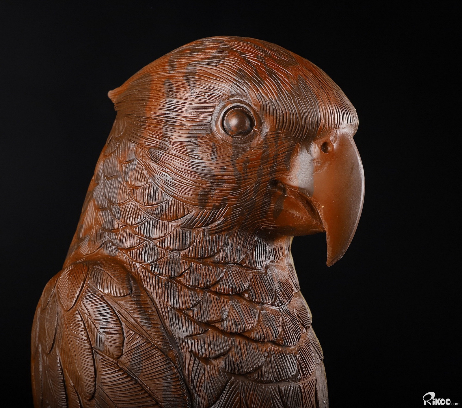Giant 12.0″ Australian Print Stone Carved Crystal Parrot Cockatoo Bird
