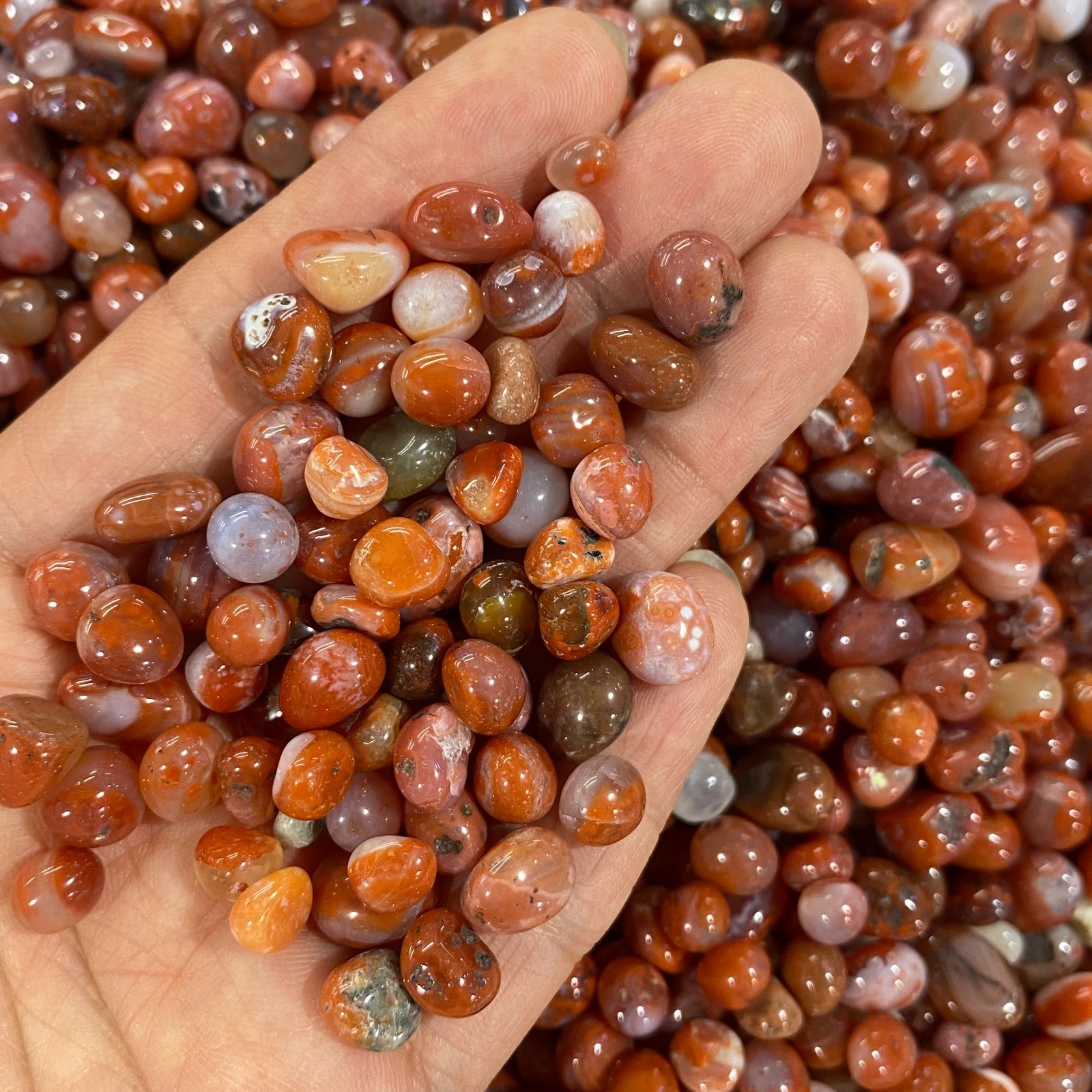 wholesale red Agate fish tank Rocks 50g