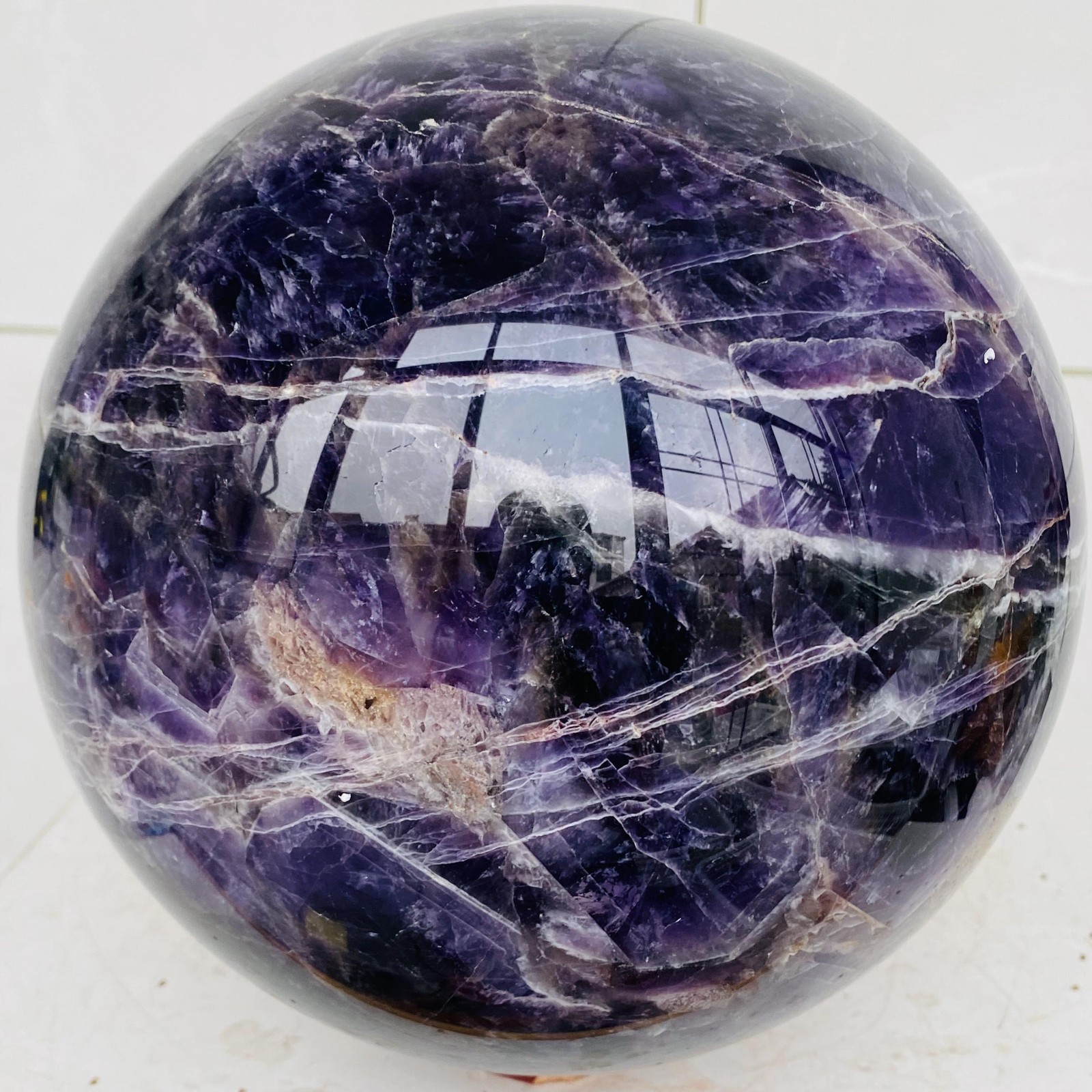 Natural Dream Amethyst Quartz Crystal Sphere Ball Healing 8820g