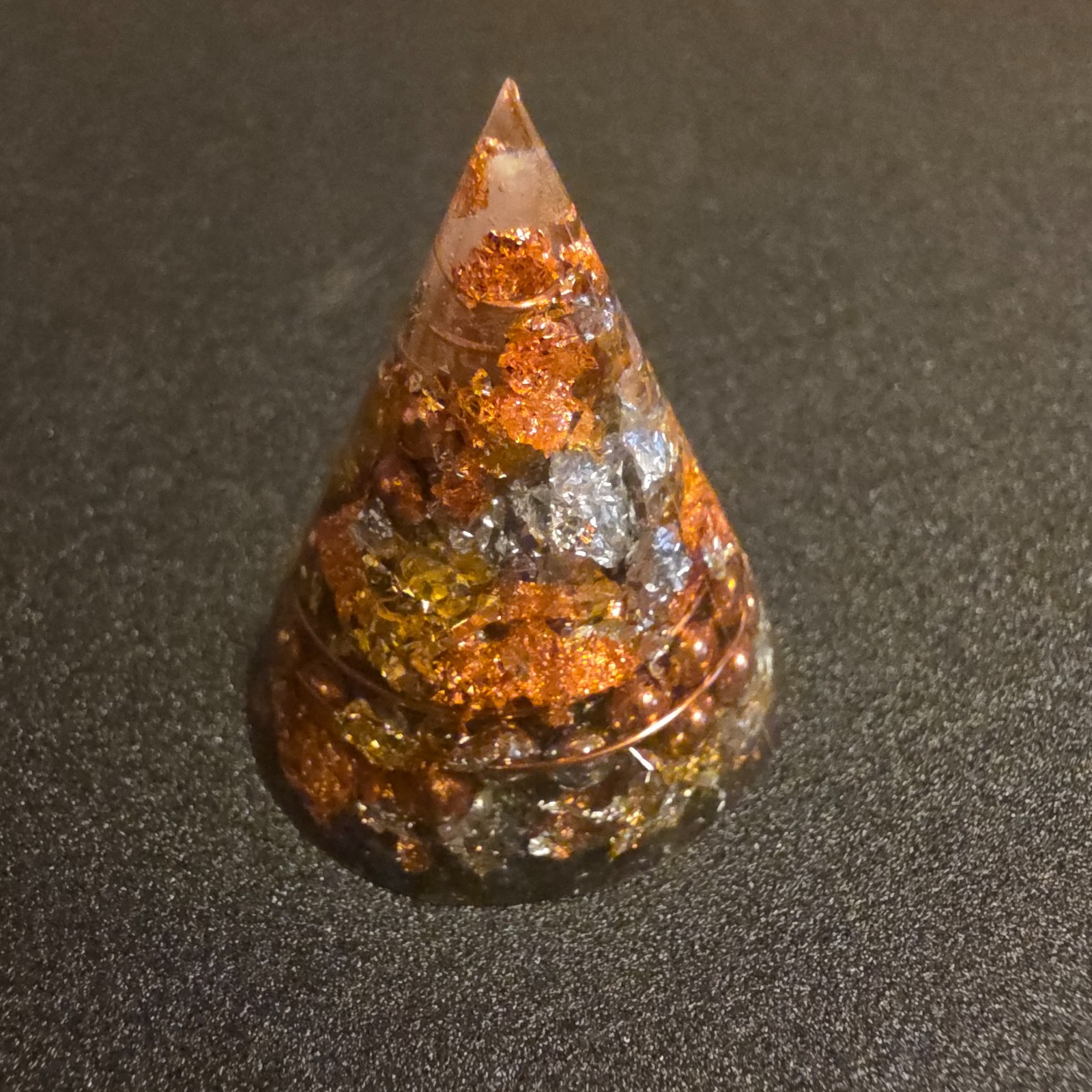 Prosperity Orgonite Cone . Manifestation Orgone Energy . Wealth Attraction Tool