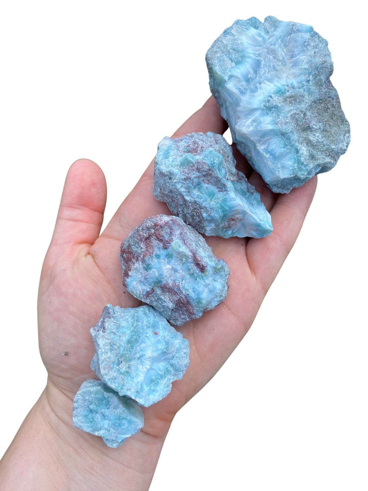 Raw Larimar Stone – Mixed Grade, Natural Larimar from Dominican Republic