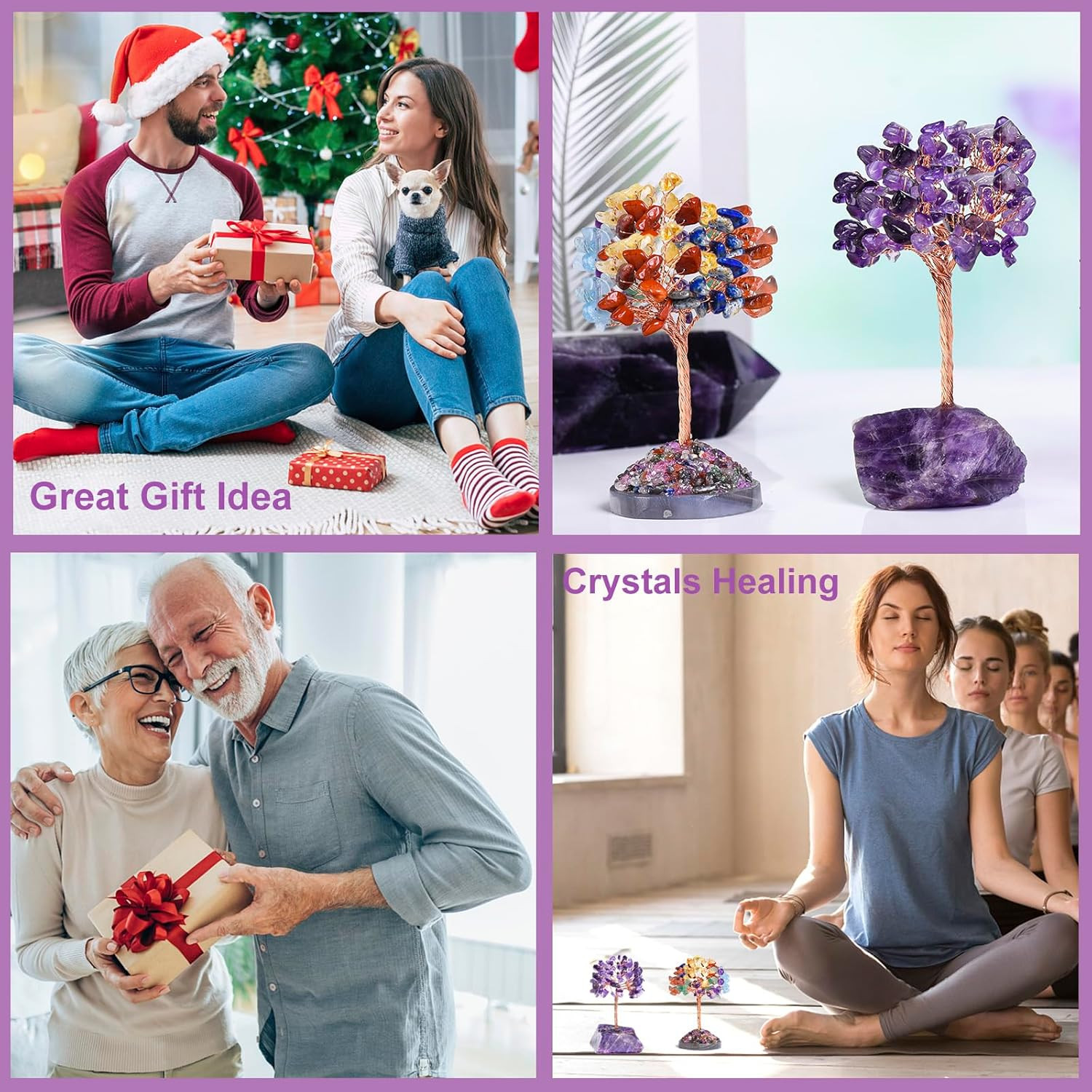 Amethyst Crystal Tree of Life,Money Tree Decorations,Crystals and Healing Stones