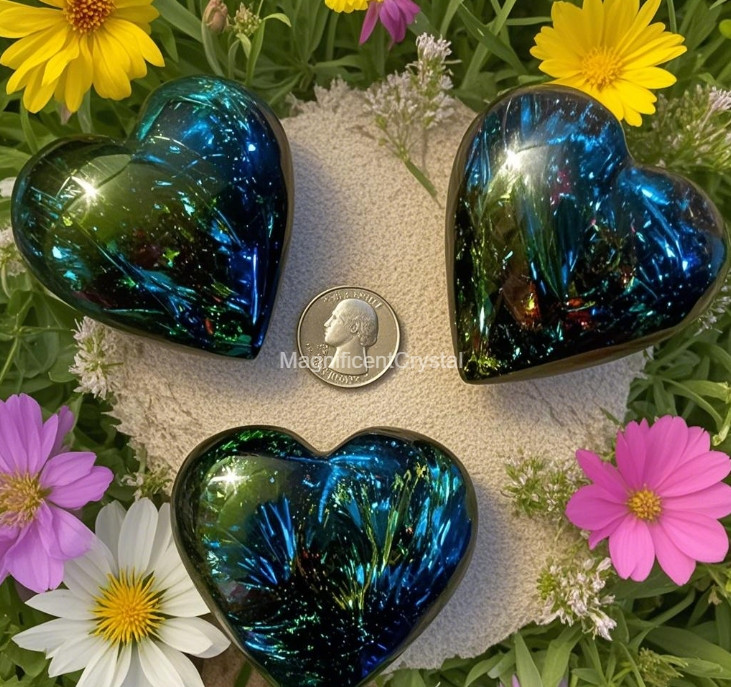 2025NEW 1pc Arfvedsonite Hearts Large Stone Quartz Healing Reiki Gift Home Decor